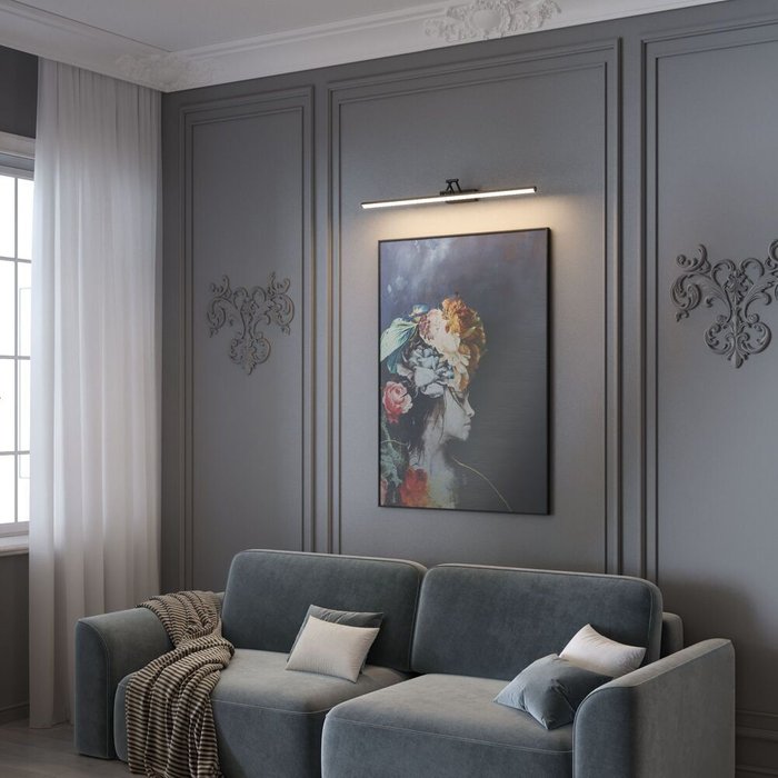 Светильник настенный светодиодный Monza черный 40156/LED - лучшие Подсветка для картин в INMYROOM