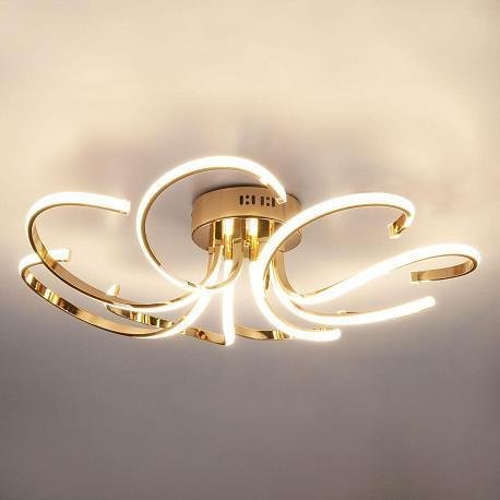 Потолочный светодиодный светильник Wisteria золотого цвета со вставками белого цвета - лучшие Потолочные светильники в INMYROOM