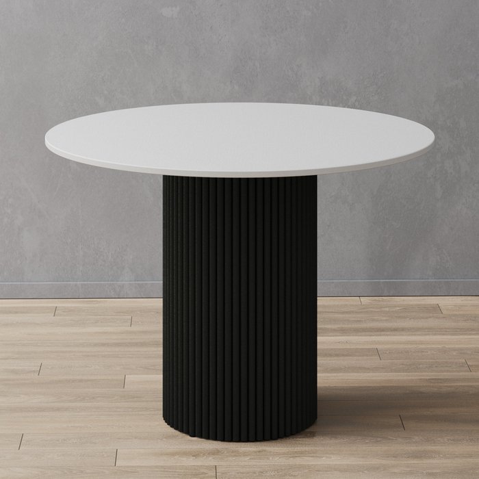 Обеденный стол Trubis Wood L 100 бело-черного цвета - лучшие Обеденные столы в INMYROOM
