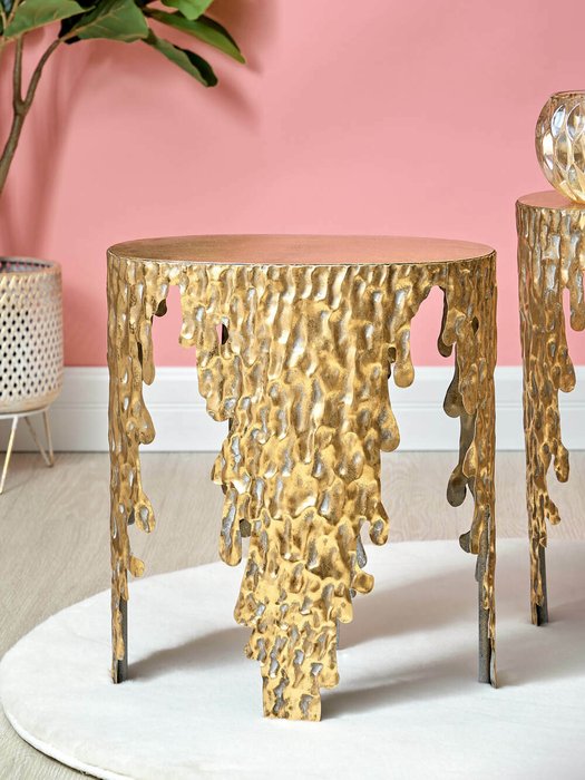 Кофейный стол Уганда золотого цвета - купить Кофейные столики по цене 8060.0