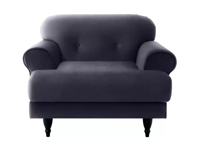 Кресло Italia в обивке из велюра темно-серого цвета с черными ножками - купить Интерьерные кресла по цене 44910.0