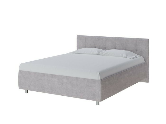 Кровать без основания Diamo 200х200 серого цвета (велюр)