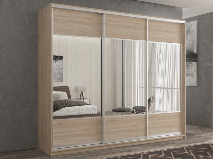 Шкаф-купе Кааппи-6 240 цвета Дуб сонома - купить Шкафы-купе по цене 47190.0 Шкаф-купе Кааппи-6 240 цвета Дуб сонома - купить Шкафы-купе по цене 47190.0