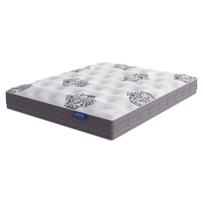 Матрас Sangano 160x200 серо-белого цвета - лучшие Пружинные матрасы в INMYROOM Матрас Sangano 160x200 серо-белого цвета - лучшие Пружинные матрасы в INMYROOM