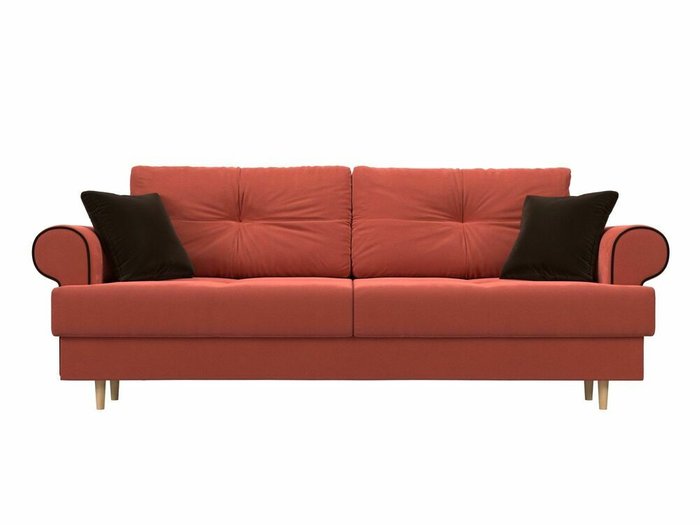 Прямой диван-кровать Сплин кораллового цвета - купить Прямые диваны по цене 44999.0