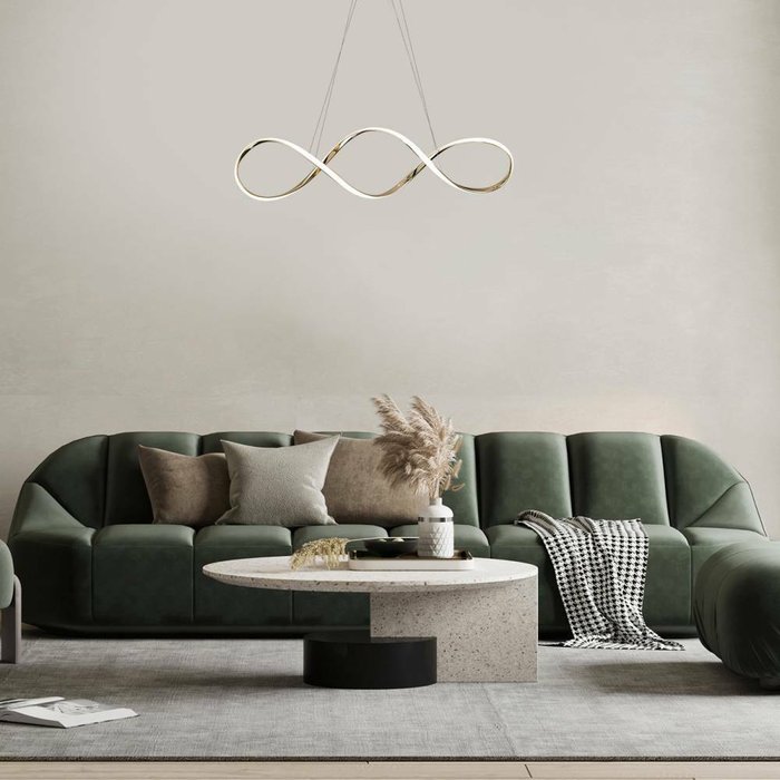 Подвесной светильник KNOT 10236/1LED Gold (силикон, цвет белый) - купить Подвесные светильники по цене 13750.0 Подвесной светильник KNOT 10236/1LED Gold (силикон, цвет белый) - купить Подвесные светильники по цене 13750.0