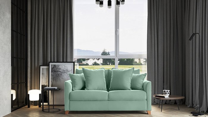 Диван-кровать Лион 187 мятного цвета - купить Прямые диваны по цене 67200.0