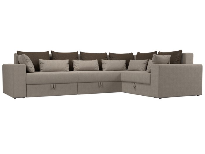 Угловой диван-кровать Мэдисон Long бежево-коричневого цвета