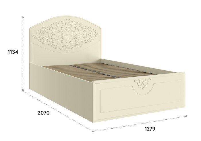 Кровать с подъемным механизмом Ассоль 120х200 цвета ваниль - купить Кровати для спальни по цене 41153.0