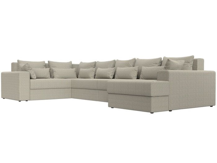 Угловой диван-кровать Майами серо-бежевого цвета правый угол - лучшие Угловые диваны в INMYROOM