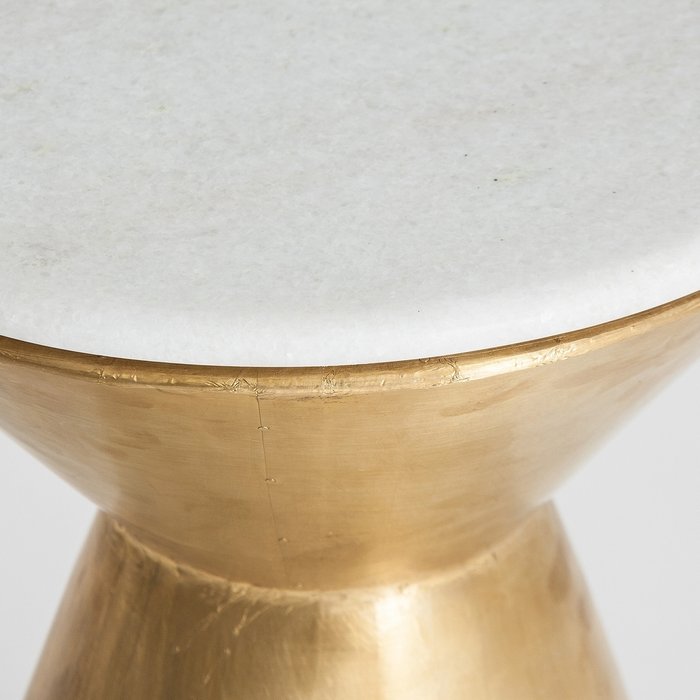 Кофейный столик Wolen бело-золотого цвета  - лучшие Кофейные столики в INMYROOM