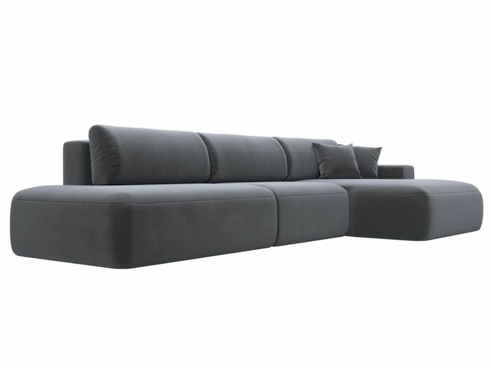 Угловой диван-кровать Лига 036 Модерн Лонг темно-серого цвета правый угол - лучшие Угловые диваны в INMYROOM