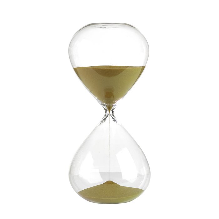 Часы Sandglass M gold в прозрачной стеклянной колбе