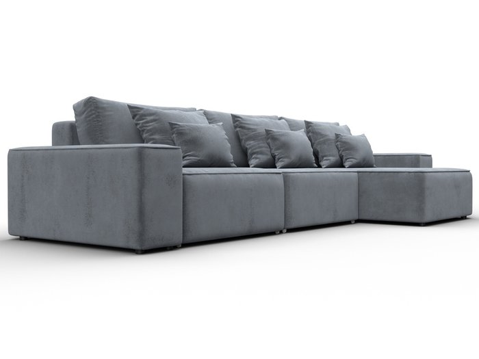 Угловой диван-кровать Лига-074 темно-серого цвета - лучшие Угловые диваны в INMYROOM