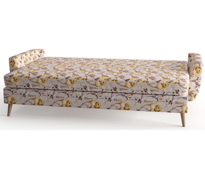 Диван-кровать Авиньон в обивке из микровелюра бежево-желтого цвета - лучшие Прямые диваны в INMYROOM