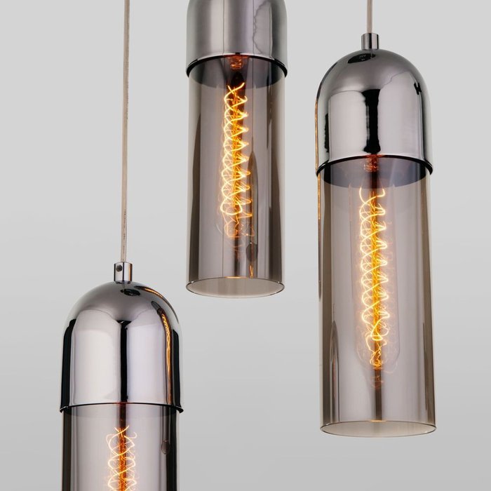 Подвесной светильник со стеклянными плафонами 50180/3 дымчатый Airon - лучшие Подвесные люстры в INMYROOM