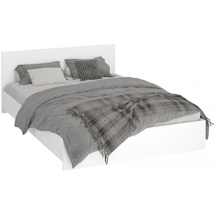 Кровать Адайн 140х200 белого цвета без подъемного механизма Кровать Адайн 140х200 белого цвета без подъемного механизма