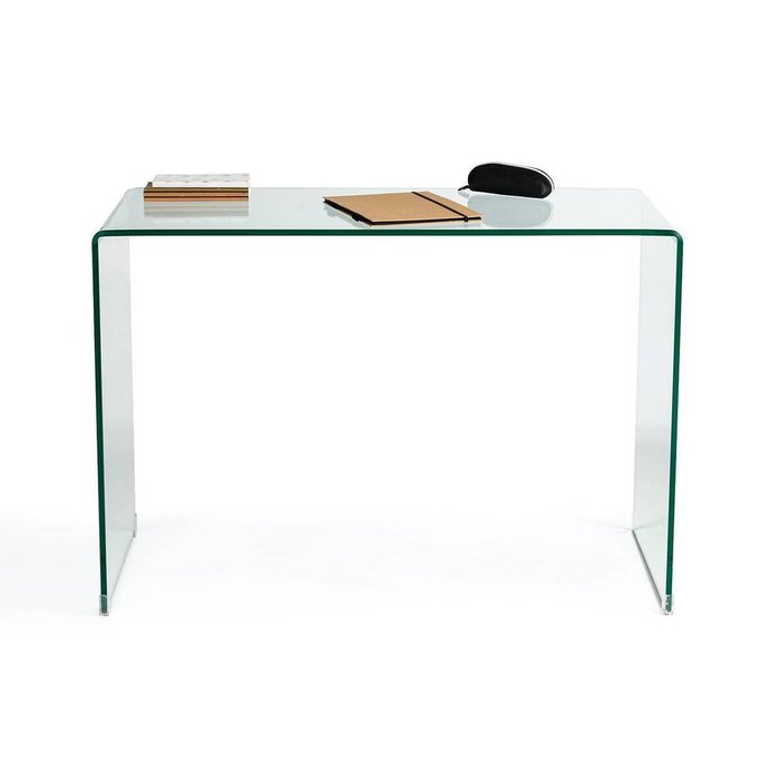 Стол письменный из закаленного стекла Joan зеленого цвета - купить Письменные столы по цене 63874.0