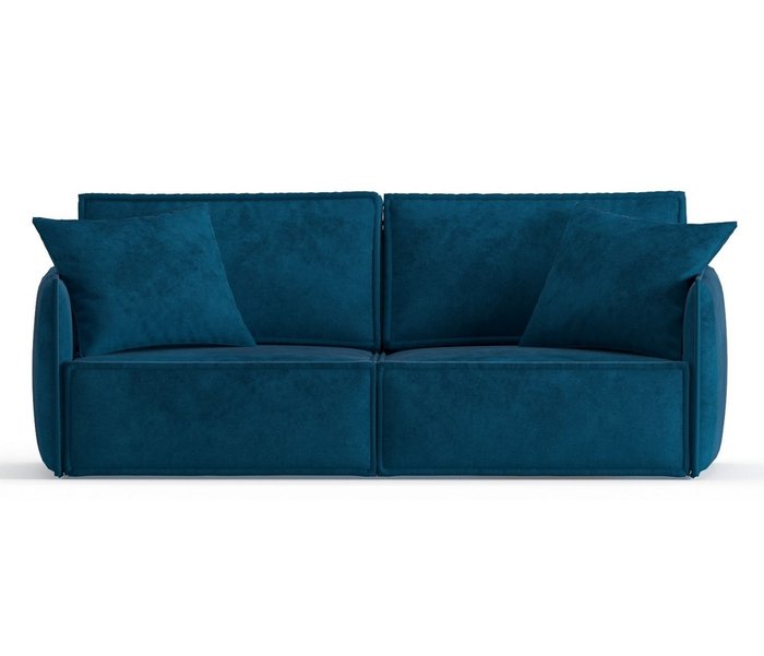 Диван-кровать из рогожки Лортон синего цвета - купить Прямые диваны по цене 41590.0