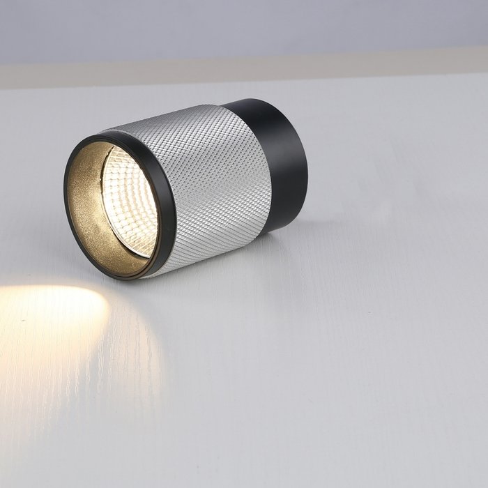 Светильник накладной iLEDEX Delta 1955-10W-3000K-36 BK+SL - лучшие Накладные споты в INMYROOM