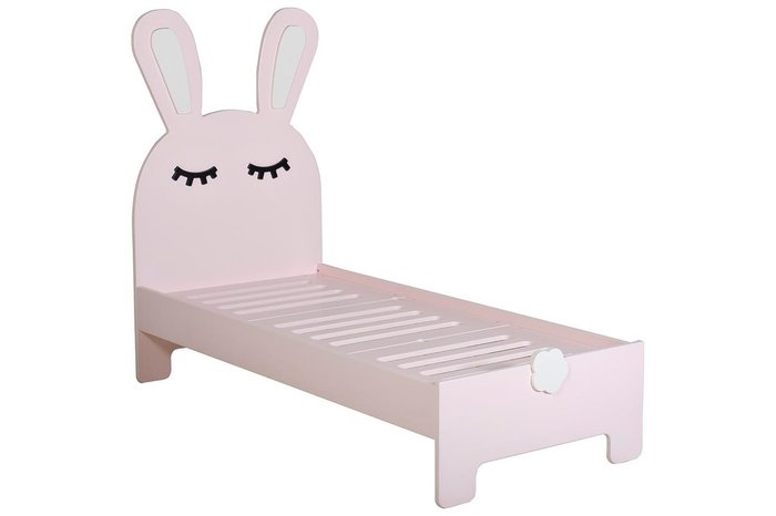 Детская кроватка Sleepy Bunny 70х160 цвета нежная роза - купить Одноярусные кроватки по цене 44290.0