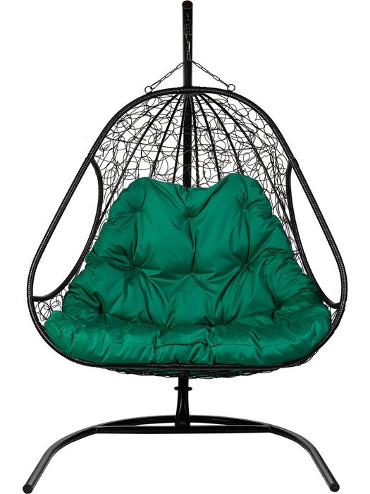 Двойное подвесное кресло Primavera черно-зеленого цвета - лучшие Подвесные кресла в INMYROOM