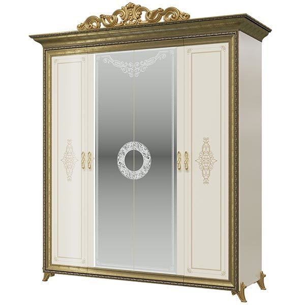 Шкаф с зеркалом Версаль цвета слоновой кости