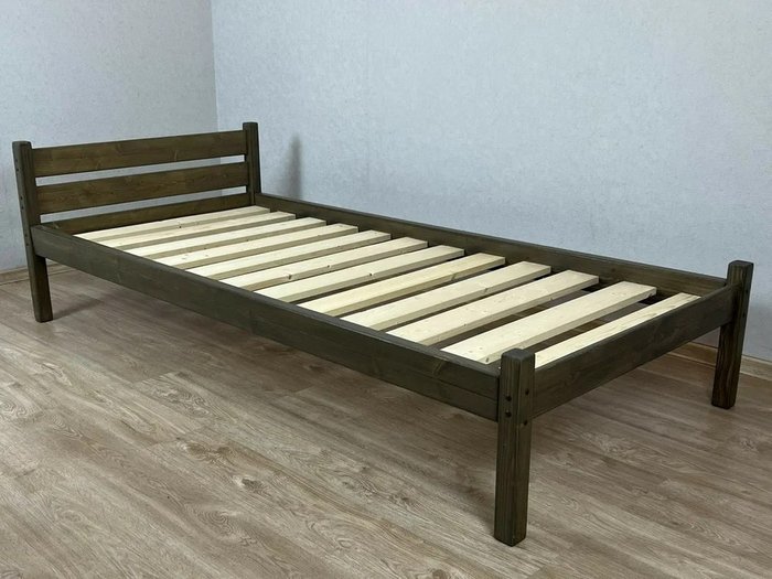 Кровать односпальная Классика сосновая 90х200 цвета венге - купить Кровати для спальни по цене 10640.0
