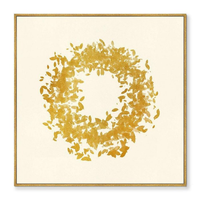 Репродукция картины на холсте Autumn leaf fall, in a gold, 2021г. - купить Картины по цене 29999.0