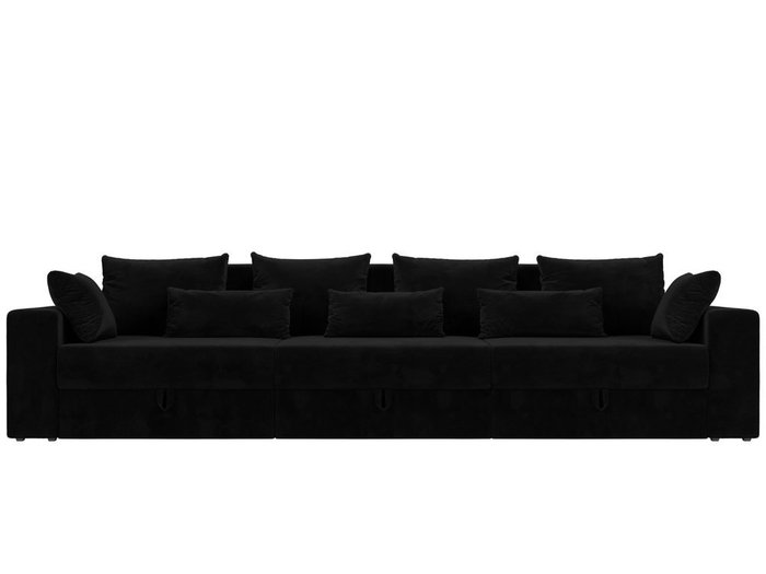 Прямой диван-кровать Мэдисон Long черного цвета - купить Прямые диваны по цене 50990.0