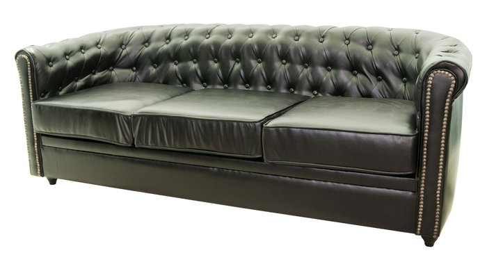 Кожаные диваны Karo черного цвета - купить Прямые диваны по цене 101440.0