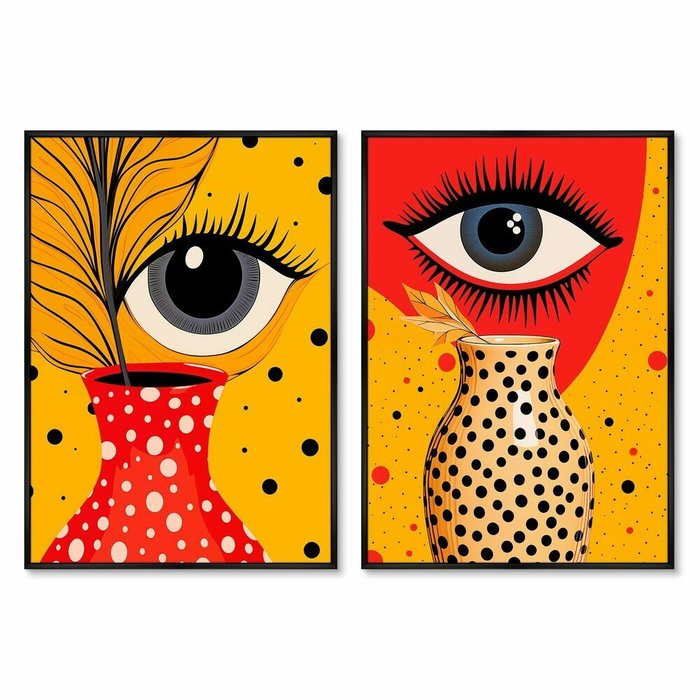 Набор из двух репродукций картин Vase and Eyes, 2024г. - купить Картины по цене 49998.0