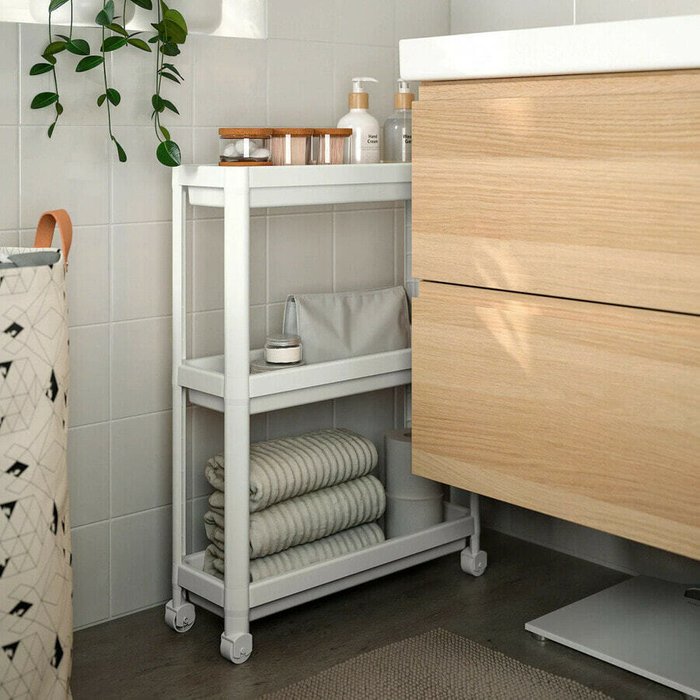 Тележка, белый, 54x18x71 см - лучшие Сервировочные столики в INMYROOM
