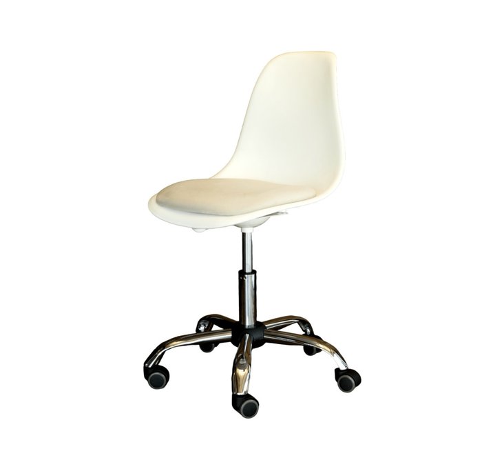 Офисное кресло Смузи Хром бело-бежевого цвета Офисное кресло Смузи Хром бело-бежевого цвета