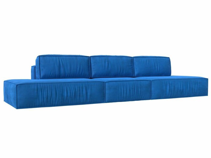 Прямой диван-кровать Прага лофт лонг голубого цвета