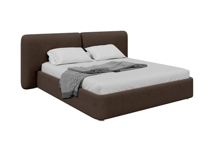 Кровать двуспальная Hub Soft 180х200 темно-коричневого цвета с подъемным механизмом