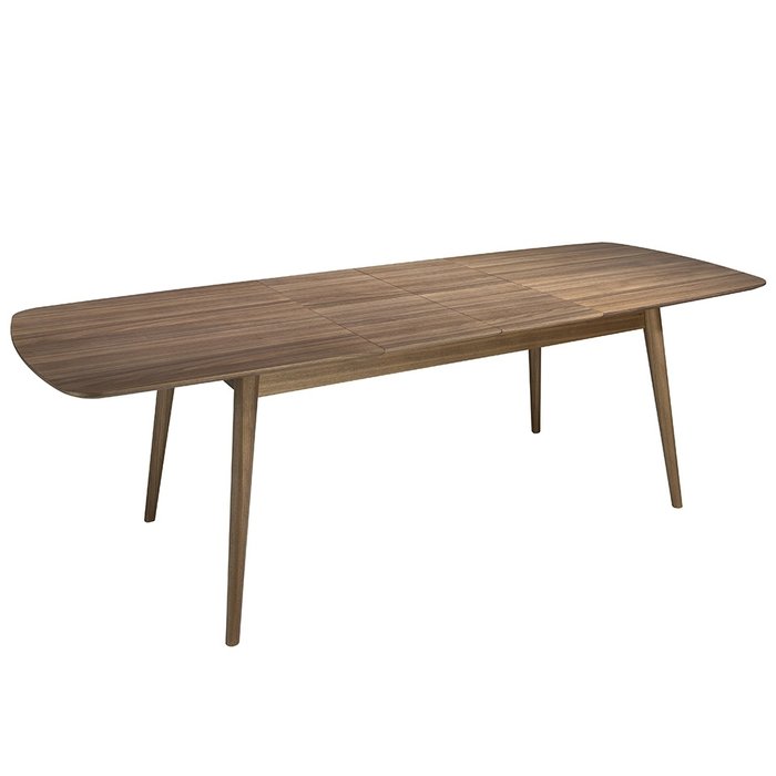Раздвижной обеденный стол коричневого из шпона орехового дерева - купить Обеденные столы по цене 402990.0