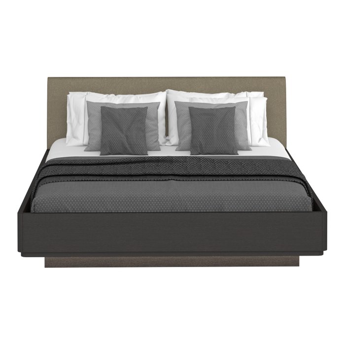 Кровать Элеонора 180х200 с изголовьем серого цвета и подъемным механизмом