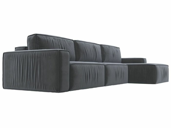 Угловой диван-кровать Прага Классик лонг темно-серого цвета правый угол - лучшие Угловые диваны в INMYROOM