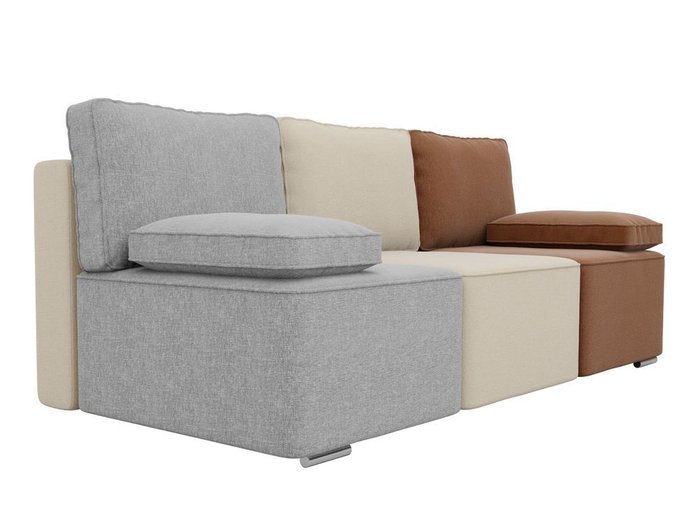 Прямой диван-кровать Радуга серо-бежево-коричневого цвета - лучшие Прямые диваны в INMYROOM