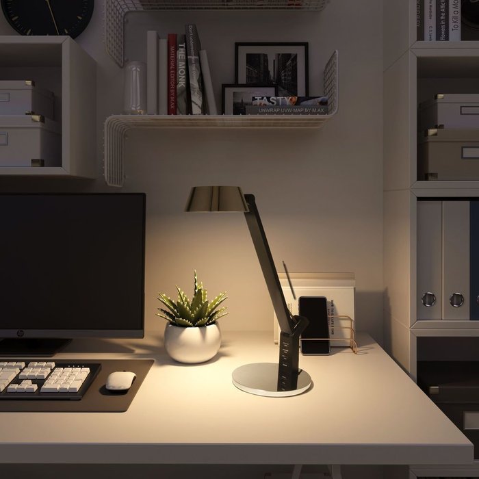 Светодиодная настольная лампа с сенсорным управлением 80426/1 черный/серебро Slink - лучшие Рабочие лампы в INMYROOM