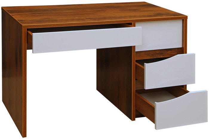 Стол письменный Монако бело-коричневого цвета - купить Письменные столы по цене 17800.0