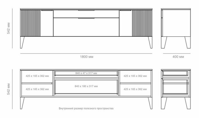 Тумба под телевизор Линии цвет венге - лучшие Тумбы для ТВ в INMYROOM