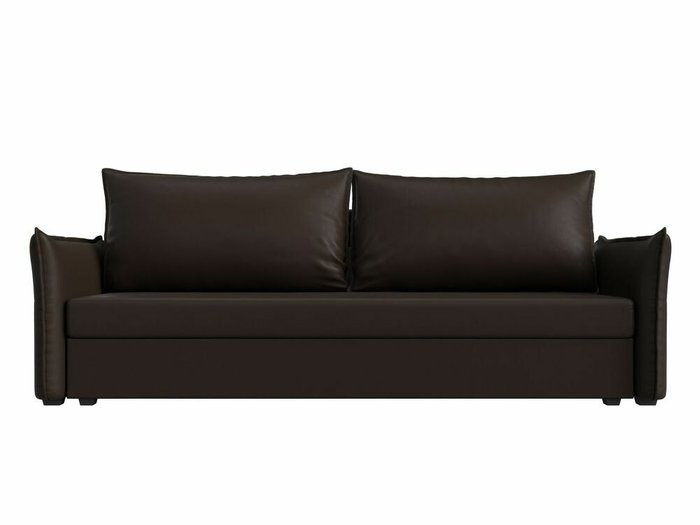 Диван-кровать Лига 004 темно-коричневого цвета (экокожа) - купить Прямые диваны по цене 28999.0