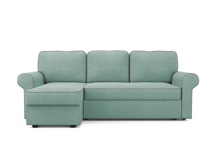 Угловой диван-кровать левый Tulon светло-бирюзового цвета