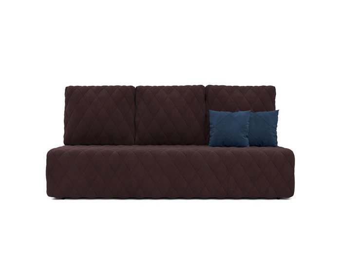 Диван-кровать Роял в обивке из велюра темно-коричневого цвета - купить Прямые диваны по цене 41990.0
