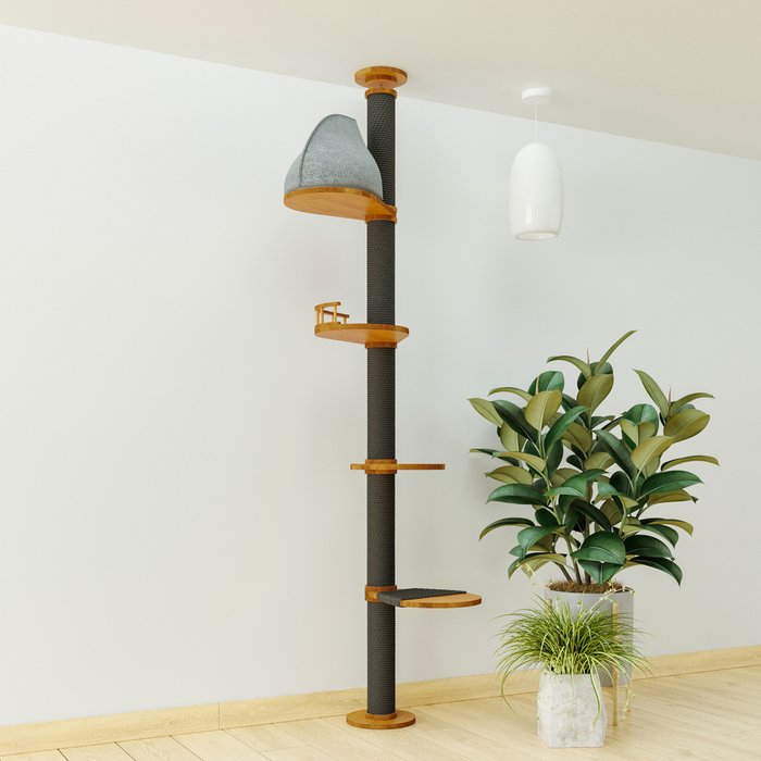 Игровой комплекс для кошек Tree XXL с канатом черного цвета - купить Мебель для домашних питомцев по цене 26470.0 Игровой комплекс для кошек Tree XXL с канатом черного цвета - купить Мебель для домашних питомцев по цене 26470.0