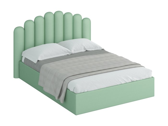 Кровать Queen Sharlotta светло-зеленого цвета 160х200 с подъемным механизмом
