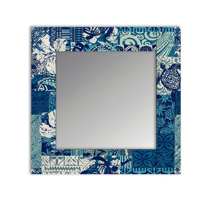 Настенное зеркало Гавайи 50х65 голубого цвета - купить Настенные зеркала по цене 13190.0