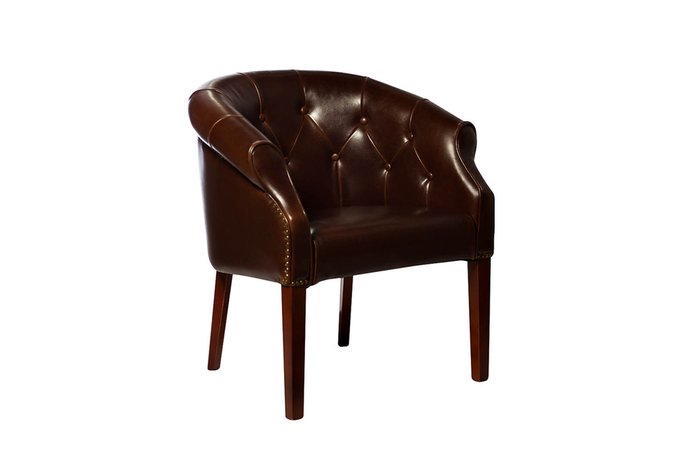 Кресло кожаное коричневое - купить Интерьерные кресла по цене 21400.0